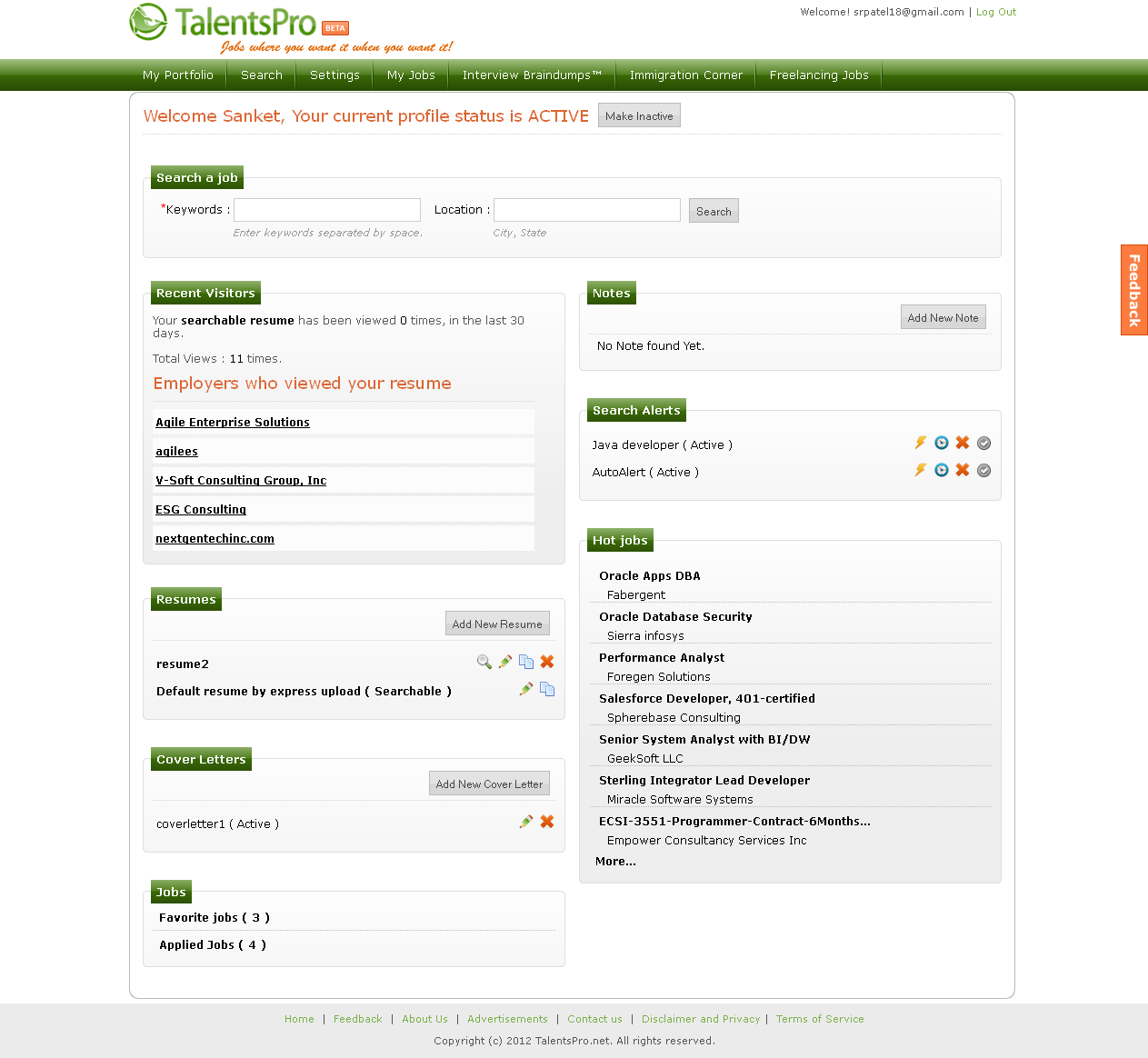 Candidate Dashboard